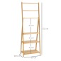 Toallero de Pie de Bambú con 3 Barras Tipo Escalera Plegable con 3 Estantes para Baño 53x30,5x152 cm Natural