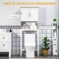 Mueble sobre Inodoro Armario Alto para Lavadora con Balda Interior Ajustable para Baño WC 64x22x165 cm Blanco