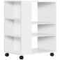 Armario para Impresora Mueble Auxiliar de Oficina Dormitorio Cocina Salón 60x40x75,8 cm Blanco