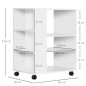 Armario para Impresora Mueble Auxiliar de Oficina Dormitorio Cocina Salón 60x40x75,8 cm Blanco