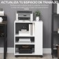 Armario para Impresora Mueble Auxiliar de Oficina Dormitorio Cocina Salón 60x40x75,8 cm Blanco