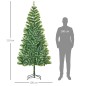 Árbol de Navidad Artificial de 210 cm con 968 Ramas Decoración Navideña para Interior Fiestas Ø100x210 cm Verde