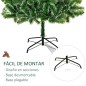 Árbol de Navidad Artificial de 210 cm con 968 Ramas Decoración Navideña para Interior Fiestas Ø100x210 cm Verde