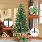 Árbol de Navidad Artificial de 210 cm con 968 Ramas Decoración Navideña para Interior Fiestas Ø100x210 cm Verde