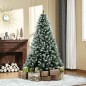 Árbol de Navidad Artificial 180 cm con Nieve con 800 Ramas 61 Piñas Decoración Navideña para Interiores Verde