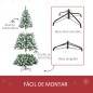 Árbol de Navidad Artificial 180 cm con Nieve con 800 Ramas 61 Piñas Decoración Navideña para Interiores Verde