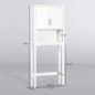 Mueble sobre Inodoro Armario Alto para Lavadora con 2 Puertas Balda Ajustable y 1 Estante 71x20,5x165 cm Blanco
