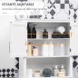 Mueble sobre Inodoro Armario Alto para Lavadora con 2 Puertas Balda Ajustable y 1 Estante 71x20,5x165 cm Blanco