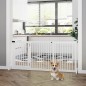 Barrera de Seguridad Extensible para Perros Valla Protección para Escaleras y Puertas 113-166x36x71 cm Blanco