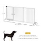 Barrera de Seguridad Extensible para Perros Valla Protección para Escaleras y Puertas 113-166x36x71 cm Blanco