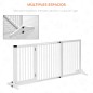 Barrera de Seguridad Extensible para Perros Valla Protección para Escaleras y Puertas 113-166x36x71 cm Blanco