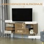 Mueble de TV Estilo Boho con Estantes 4 Cajones y Patas de Metal Mesa para TV de hasta 50'' 120x39x64 cm Marrón