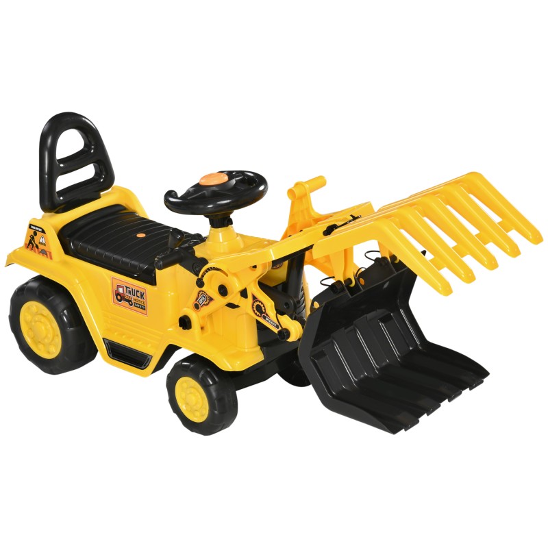 Correpasillos para +2 Años Excavadora de Juguete sin Pedales con Pala Móvil Bocina 83x27x39 cm Amarillo Correpasillos para +2 Años Excavadora de Juguete sin Pedales con Pala Móvil Bocina 83x27x39 cm Amarillo