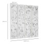 Biombo Divisor Separador de Ambientes de 4 Paneles Plegables de Madera de Paulonia 160,5x170 cm Blanco Rústico