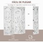 Biombo Divisor Separador de Ambientes de 4 Paneles Plegables de Madera de Paulonia 160,5x170 cm Blanco Rústico