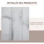 Biombo Divisor Separador de Ambientes de 4 Paneles Plegables de Madera de Paulonia 160,5x170 cm Blanco Rústico