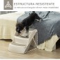 Escalera para Mascotas de 3 Peldaños Plegable Escalón para Perros Gatos para Cama Sofá 49x38x38 cm Crema