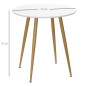 Mesa de Comedor Redonda para 2 Personas Mesa de Cocina Estilo Nórdico con Patas de Metal Ø72x75 cm Blanco Mate