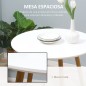 Mesa de Comedor Redonda para 2 Personas Mesa de Cocina Estilo Nórdico con Patas de Metal Ø72x75 cm Blanco Mate
