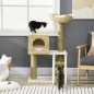 Árbol Rascador para Gatos Medianos Altura 100,5 cm Torre para Gatos con Cama Superior y Cueva de Totora
