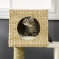 Árbol Rascador para Gatos Medianos Altura 100,5 cm Torre para Gatos con Cama Superior y Cueva de Totora