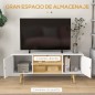 Mueble de TV con 2 Puertas 2 Estantes de Almacenamiento para Televisores de hasta 55 Pulgadas 120x34x50 cm Blanco