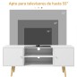 Mueble de TV con 2 Puertas 2 Estantes de Almacenamiento para Televisores de hasta 55 Pulgadas 120x34x50 cm Blanco