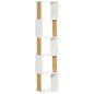 Estantería Librería en Forma S Estantería para Libros con 5 Estantes para Salón Oficina 33x28x161 cm Blanco
