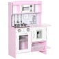 Cocina de Juguete de Madera para Niños de +3 Años Cocinita de Juguete con Luz y Sonidos 70x29x90 cm Rosa