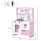 Cocina de Juguete de Madera para Niños de +3 Años Cocinita de Juguete con Luz y Sonidos 70x29x90 cm Rosa