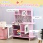 Cocina de Juguete de Madera para Niños de +3 Años Cocinita de Juguete con Luz y Sonidos 70x29x90 cm Rosa