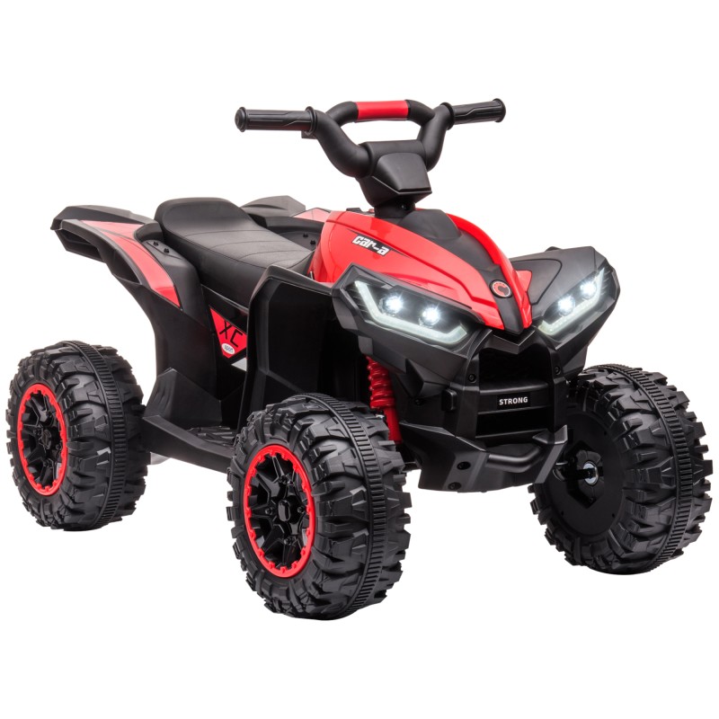 Quad Eléctrico para Niños de 3-5 Años Vehículo Eléctrico a Batería 12V con 2 Motores 83x53x55,5 cm Negro y Rojo