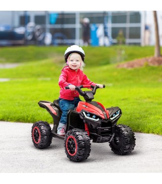 Quad Eléctrico para Niños de 3-5 Años Vehículo Eléctrico a Batería 12V con 2 Motores 83x53x55,5 cm Negro y Rojo