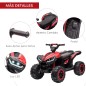 Quad Eléctrico para Niños de 3-5 Años Vehículo Eléctrico a Batería 12V con 2 Motores 83x53x55,5 cm Negro y Rojo