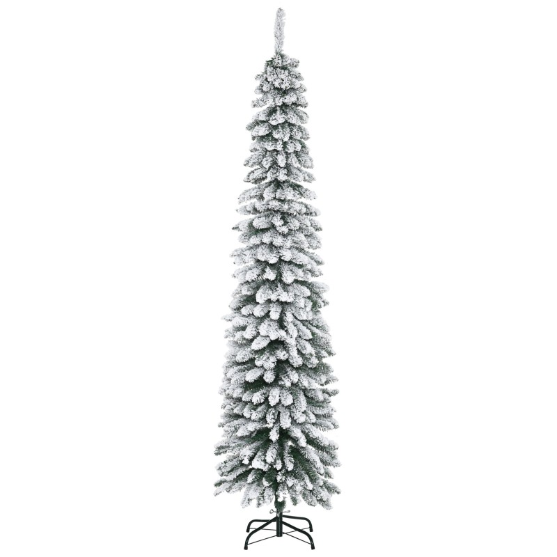 Árbol de Navidad Artificial 210 cm con Efecto Nevado con 490 Ramas Decoración Navideña para Interiores Verde