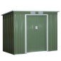 Cobertizo de Jardín 213x130x172 cm Caseta de Exterior Metálica para Almacenamiento de Herramientas Verde Oliva