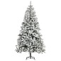 Árbol de Navidad Artificial 225 cm con Nieve Ignífugo con 1300 Ramas Decoración Navideña para Interiores Verde