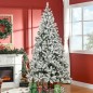 Árbol de Navidad Artificial 225 cm con Nieve Ignífugo con 1300 Ramas Decoración Navideña para Interiores Verde