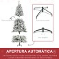 Árbol de Navidad Artificial 225 cm con Nieve Ignífugo con 1300 Ramas Decoración Navideña para Interiores Verde