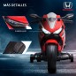 Moto Eléctrica con Licencia HONDA para 3-5 Años con Faros Bocina Música y Ruedas Auxiliares 90x44x52 cm Rojo