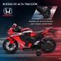 Moto Eléctrica con Licencia HONDA para 3-5 Años con Faros Bocina Música y Ruedas Auxiliares 90x44x52 cm Rojo
