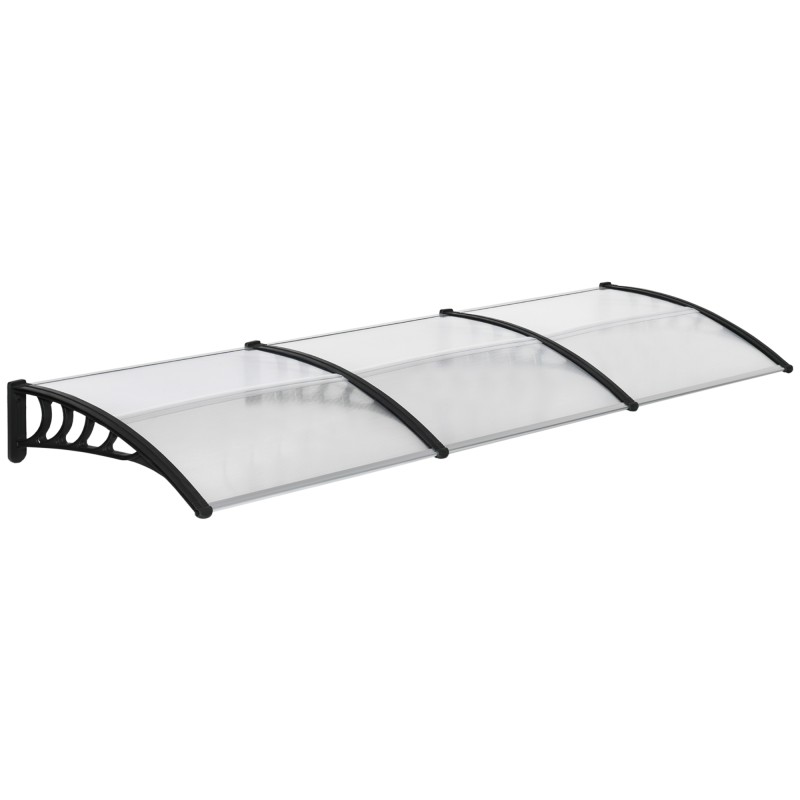 Marquesina Exterior para Puertas y Ventanas 303x96 cm Tejadillo de Protección Policarbonato Transparente