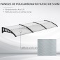 Marquesina Exterior para Puertas y Ventanas 303x96 cm Tejadillo de Protección Policarbonato Transparente