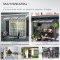 Marquesina Exterior para Puertas y Ventanas 303x96 cm Tejadillo de Protección Policarbonato Transparente