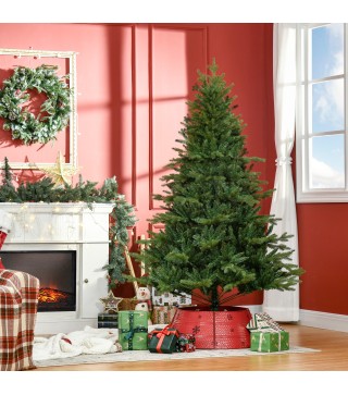 Árbol de Navidad Artificial 180 cm con 1443 Ramas y Base Plegable Decoración Navideña para Interiores Verde