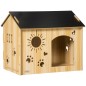 Caseta de Madera para Perros Pequeños Caseta de Interior para Mascotas con Grabados de Formas 69x50x58,5 cm Roble