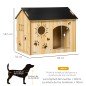 Caseta de Madera para Perros Pequeños Caseta de Interior para Mascotas con Grabados de Formas 69x50x58,5 cm Roble Caseta de Madera para Perros Pequeños Caseta de Interior para Mascotas con Grabados de Formas 69x50x58,5 cm Roble
