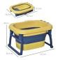 Bañera Plegable para Bebé Bañera Portátil para Niños con Patas Antideslizantes 75,3x55,4x43 cm Amarillo y Azul
