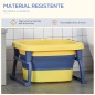 Bañera Plegable para Bebé Bañera Portátil para Niños con Patas Antideslizantes 75,3x55,4x43 cm Amarillo y Azul