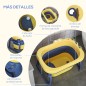 Bañera Plegable para Bebé Bañera Portátil para Niños con Patas Antideslizantes 75,3x55,4x43 cm Amarillo y Azul